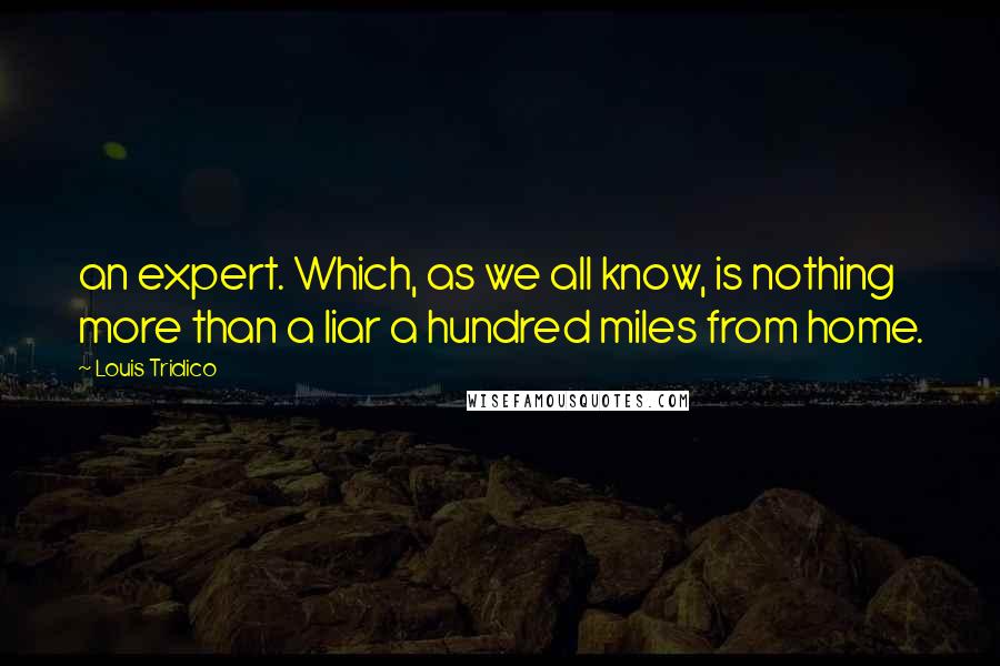 Louis Tridico Quotes: an expert. Which, as we all know, is nothing more than a liar a hundred miles from home.