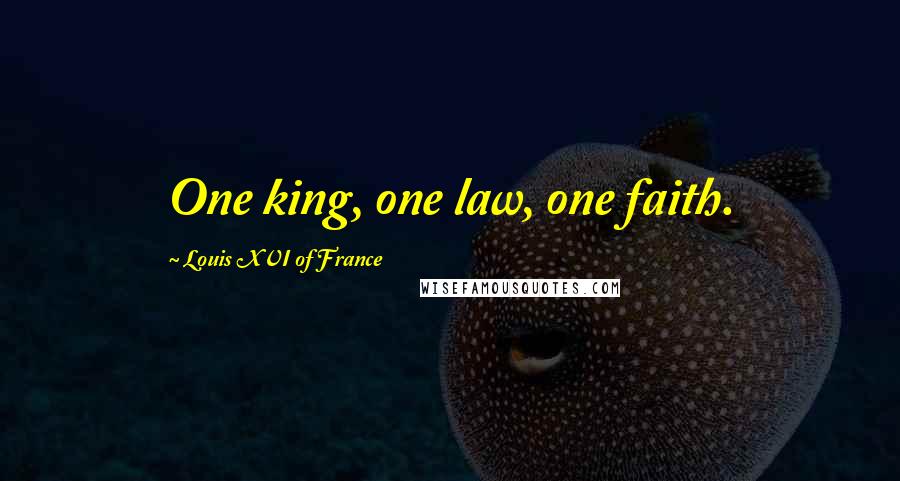 Louis XVI Of France Quotes: One king, one law, one faith.