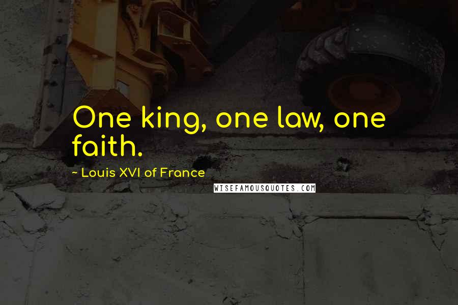 Louis XVI Of France Quotes: One king, one law, one faith.