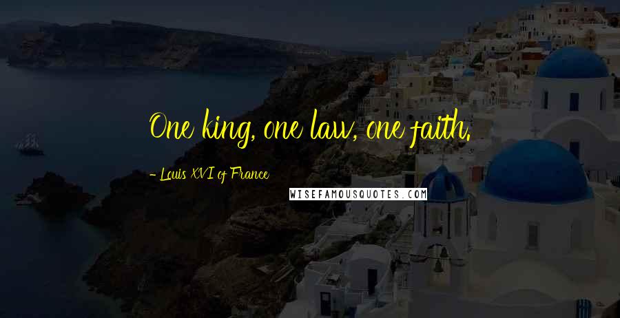 Louis XVI Of France Quotes: One king, one law, one faith.