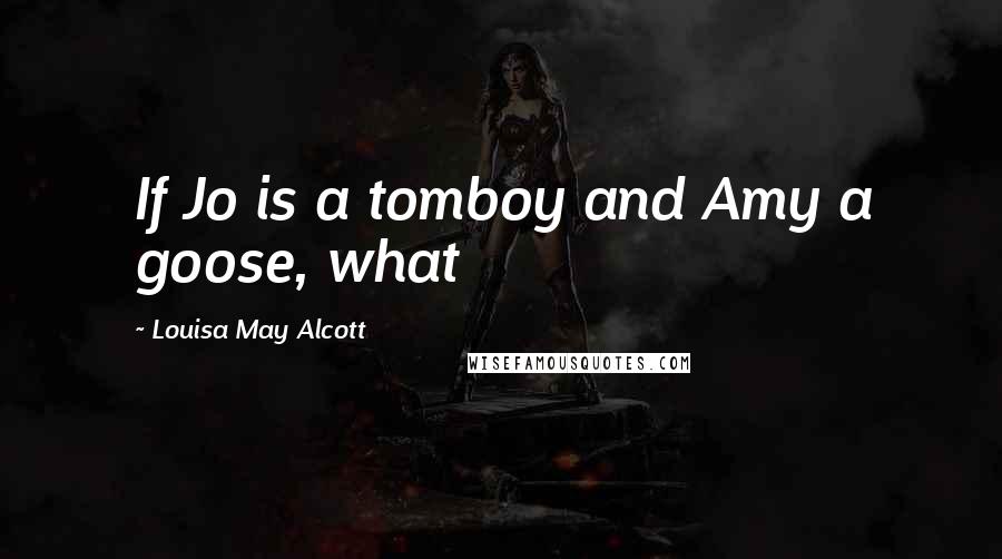Louisa May Alcott Quotes: If Jo is a tomboy and Amy a goose, what