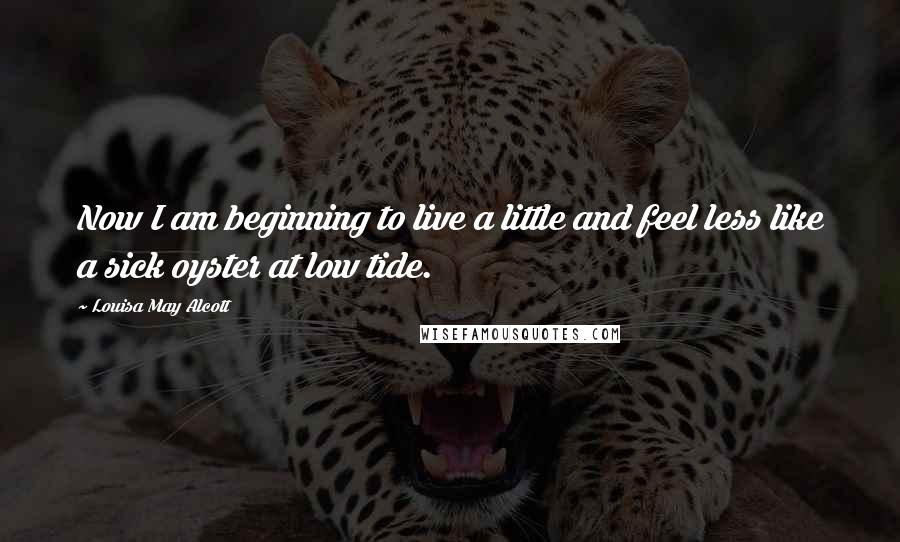 Louisa May Alcott Quotes: Now I am beginning to live a little and feel less like a sick oyster at low tide.