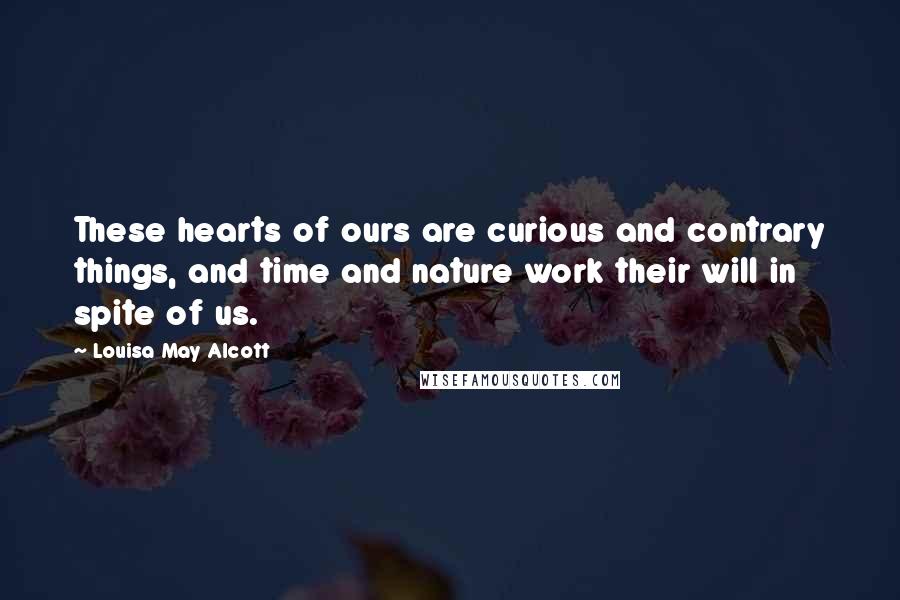 Louisa May Alcott Quotes: These hearts of ours are curious and contrary things, and time and nature work their will in spite of us.