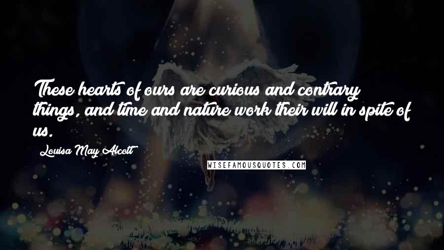 Louisa May Alcott Quotes: These hearts of ours are curious and contrary things, and time and nature work their will in spite of us.