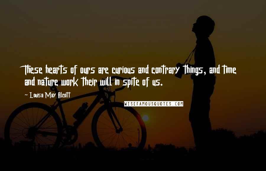 Louisa May Alcott Quotes: These hearts of ours are curious and contrary things, and time and nature work their will in spite of us.