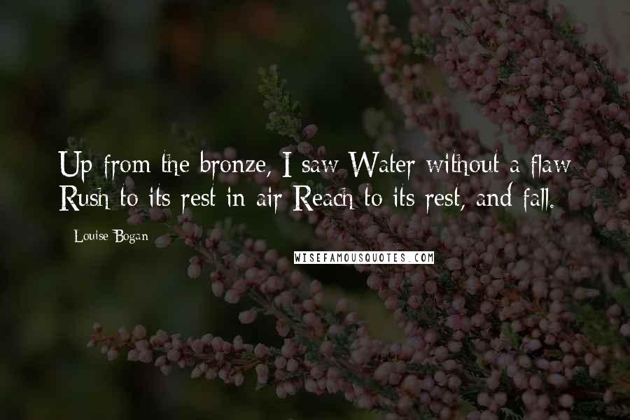 Louise Bogan Quotes: Up from the bronze, I saw Water without a flaw Rush to its rest in air Reach to its rest, and fall.