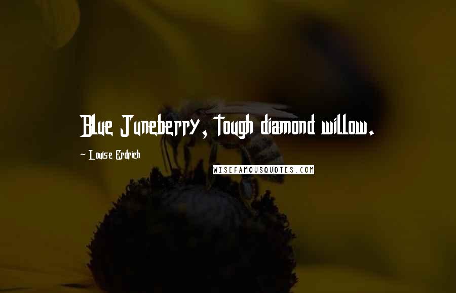 Louise Erdrich Quotes: Blue Juneberry, tough diamond willow.