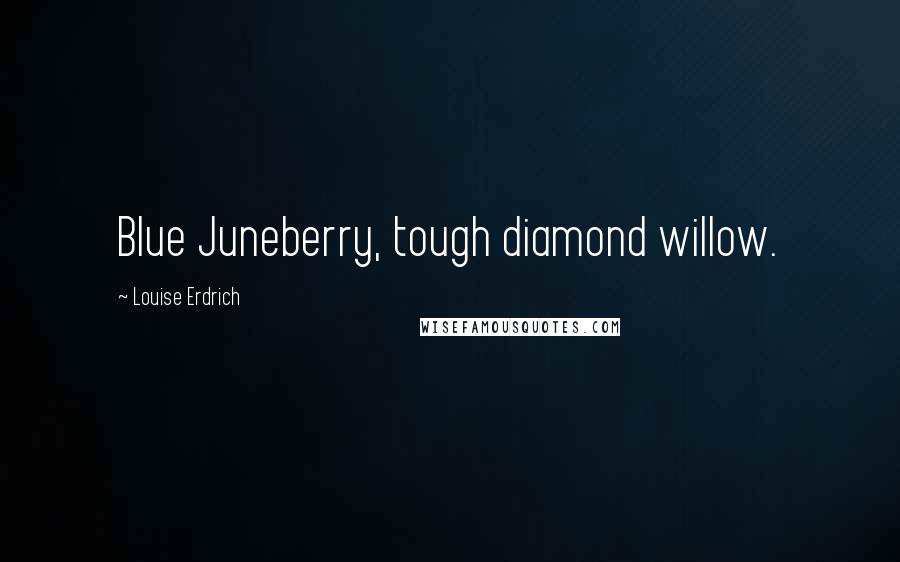 Louise Erdrich Quotes: Blue Juneberry, tough diamond willow.
