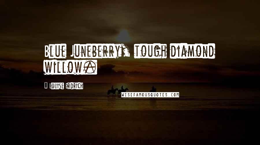 Louise Erdrich Quotes: Blue Juneberry, tough diamond willow.