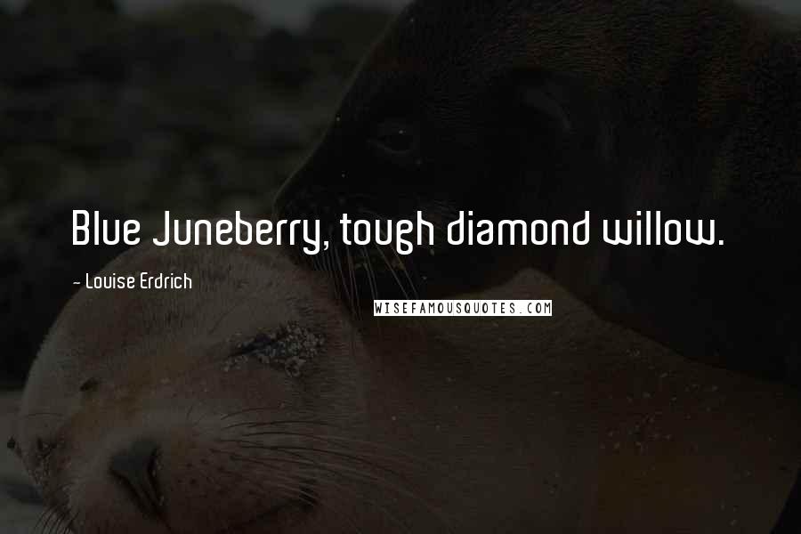 Louise Erdrich Quotes: Blue Juneberry, tough diamond willow.