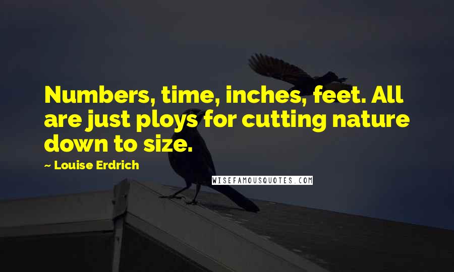 Louise Erdrich Quotes: Numbers, time, inches, feet. All are just ploys for cutting nature down to size.