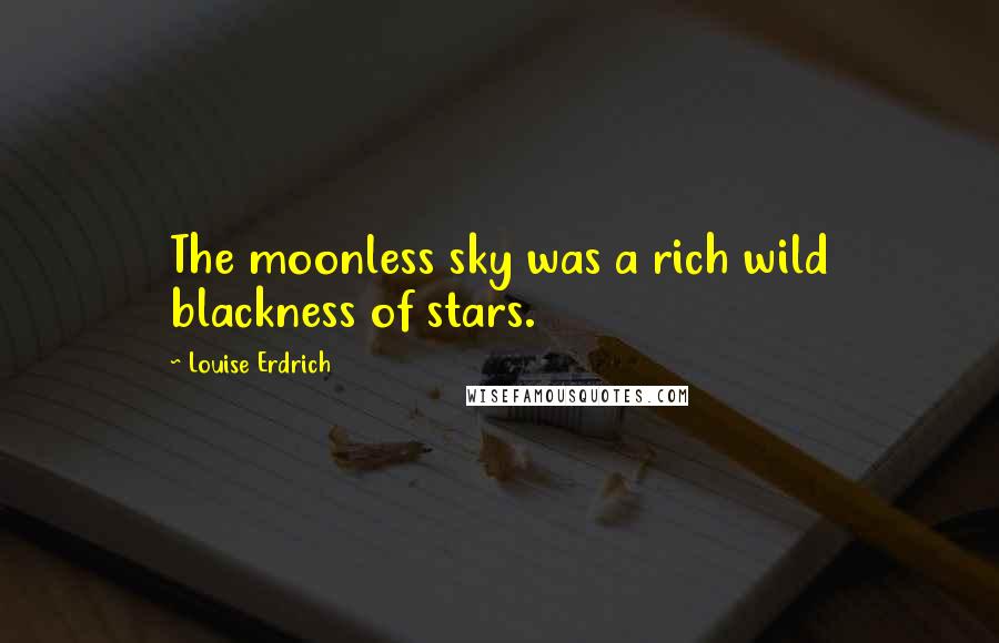 Louise Erdrich Quotes: The moonless sky was a rich wild blackness of stars.