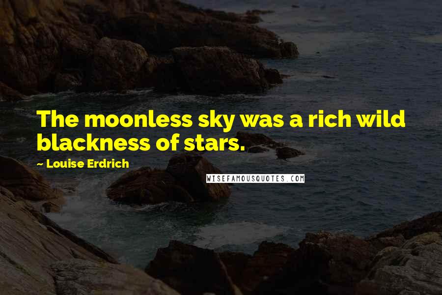 Louise Erdrich Quotes: The moonless sky was a rich wild blackness of stars.