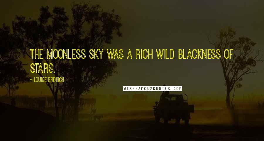 Louise Erdrich Quotes: The moonless sky was a rich wild blackness of stars.