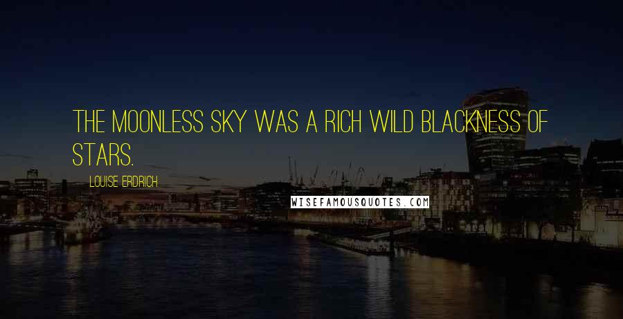 Louise Erdrich Quotes: The moonless sky was a rich wild blackness of stars.