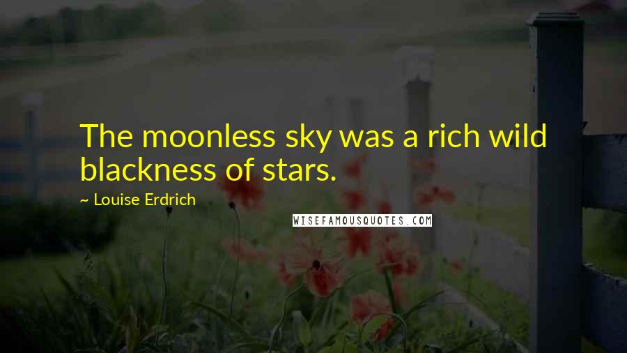 Louise Erdrich Quotes: The moonless sky was a rich wild blackness of stars.
