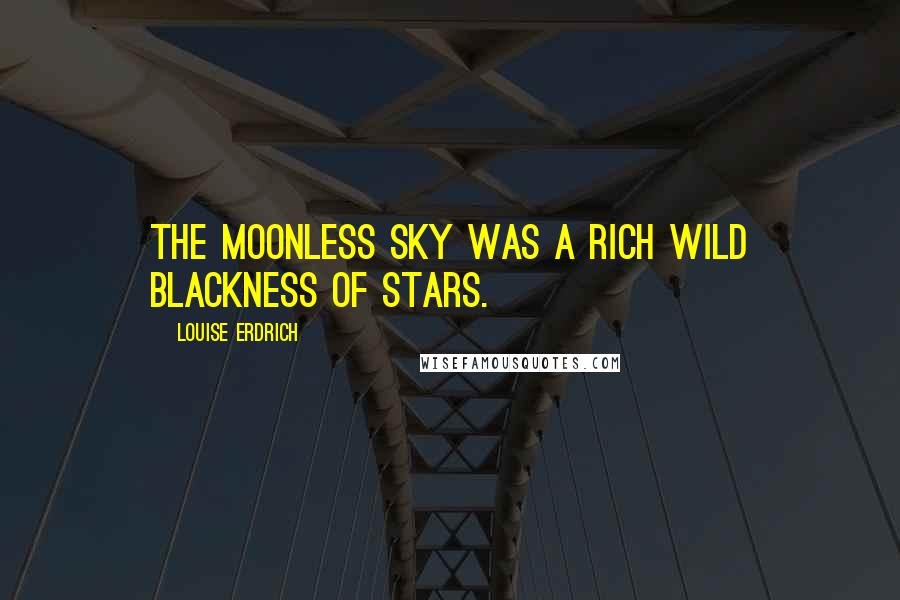 Louise Erdrich Quotes: The moonless sky was a rich wild blackness of stars.