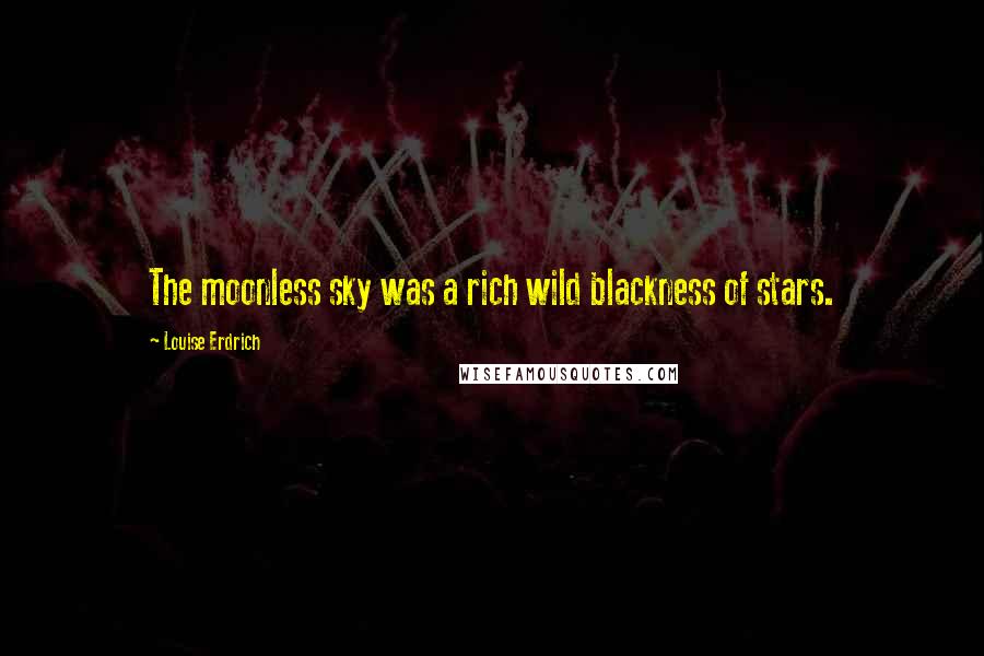 Louise Erdrich Quotes: The moonless sky was a rich wild blackness of stars.