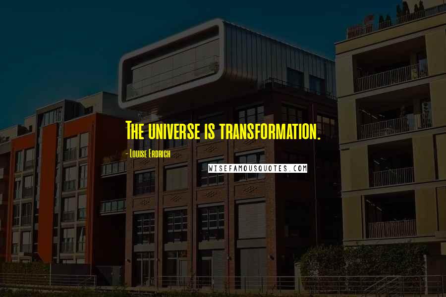 Louise Erdrich Quotes: The universe is transformation.