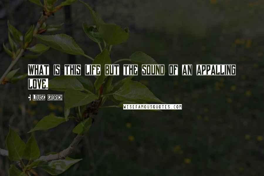 Louise Erdrich Quotes: What is this life but the sound of an appalling love.