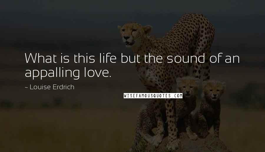 Louise Erdrich Quotes: What is this life but the sound of an appalling love.