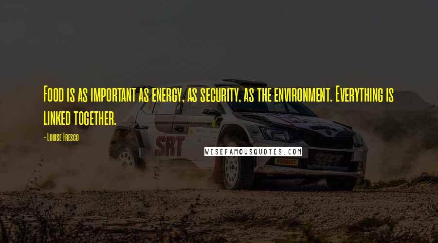Louise Fresco Quotes: Food is as important as energy, as security, as the environment. Everything is linked together.
