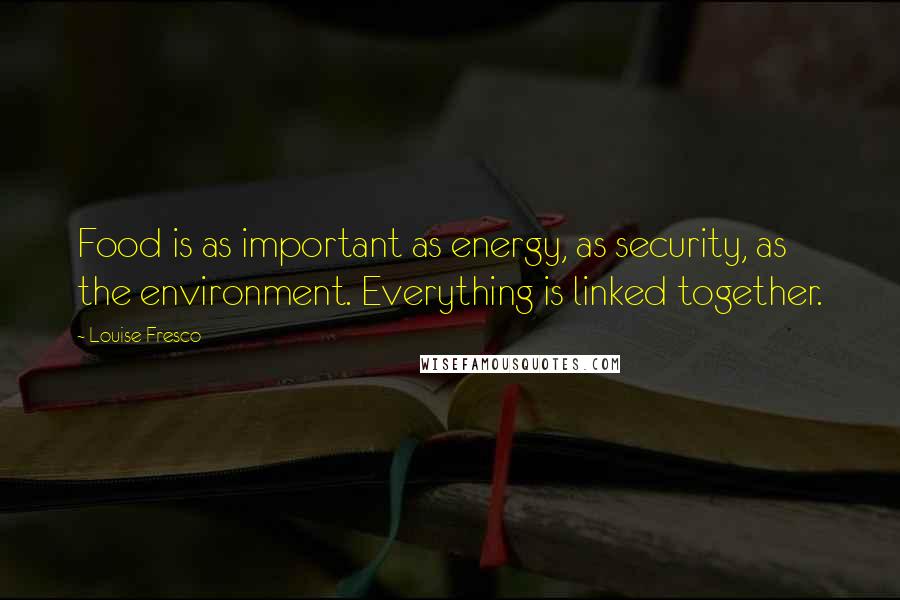 Louise Fresco Quotes: Food is as important as energy, as security, as the environment. Everything is linked together.