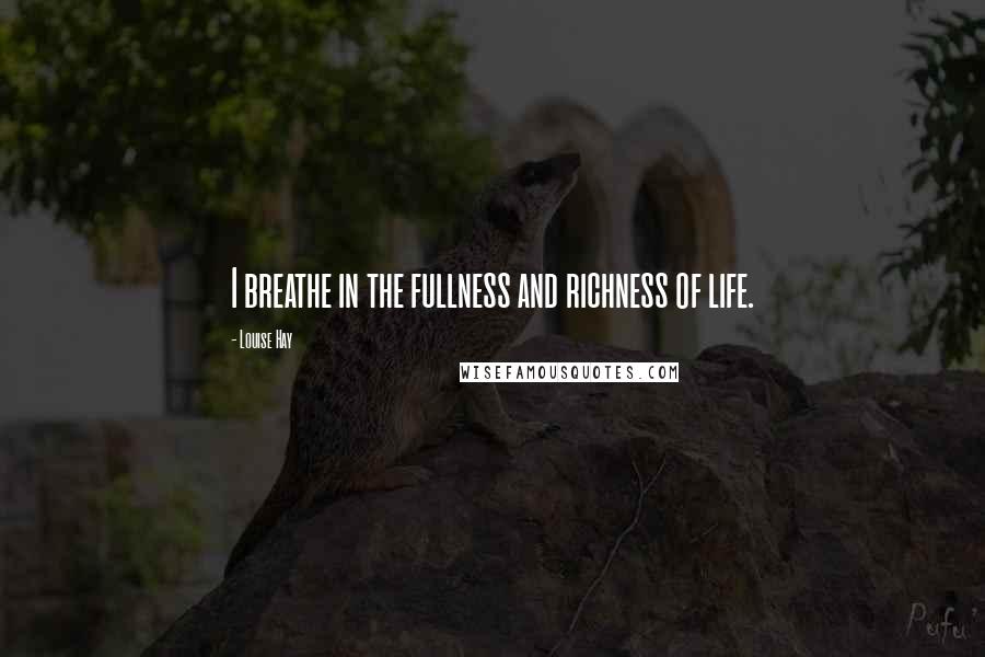 Louise Hay Quotes: I breathe in the fullness and richness of life.