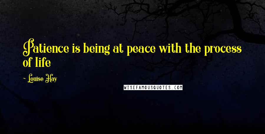 Louise Hay Quotes: Patience is being at peace with the process of life