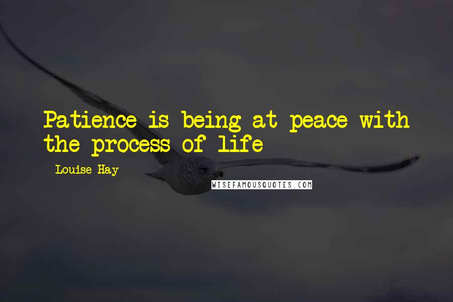 Louise Hay Quotes: Patience is being at peace with the process of life