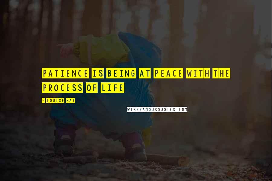 Louise Hay Quotes: Patience is being at peace with the process of life