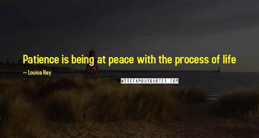 Louise Hay Quotes: Patience is being at peace with the process of life