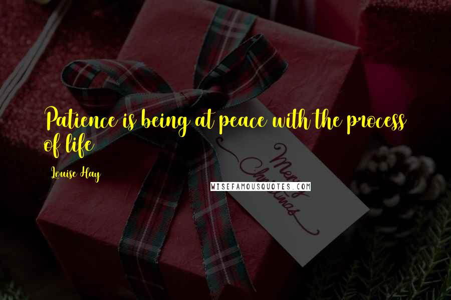 Louise Hay Quotes: Patience is being at peace with the process of life