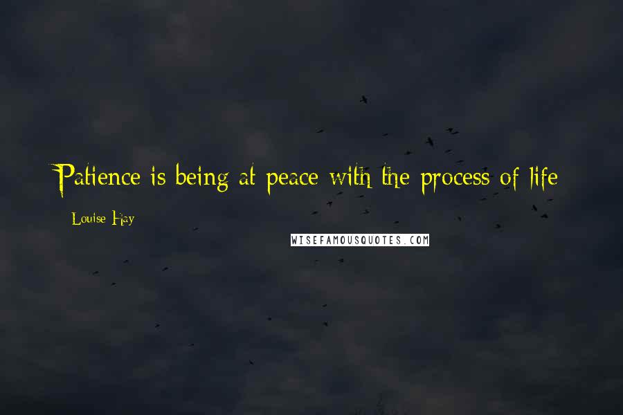 Louise Hay Quotes: Patience is being at peace with the process of life
