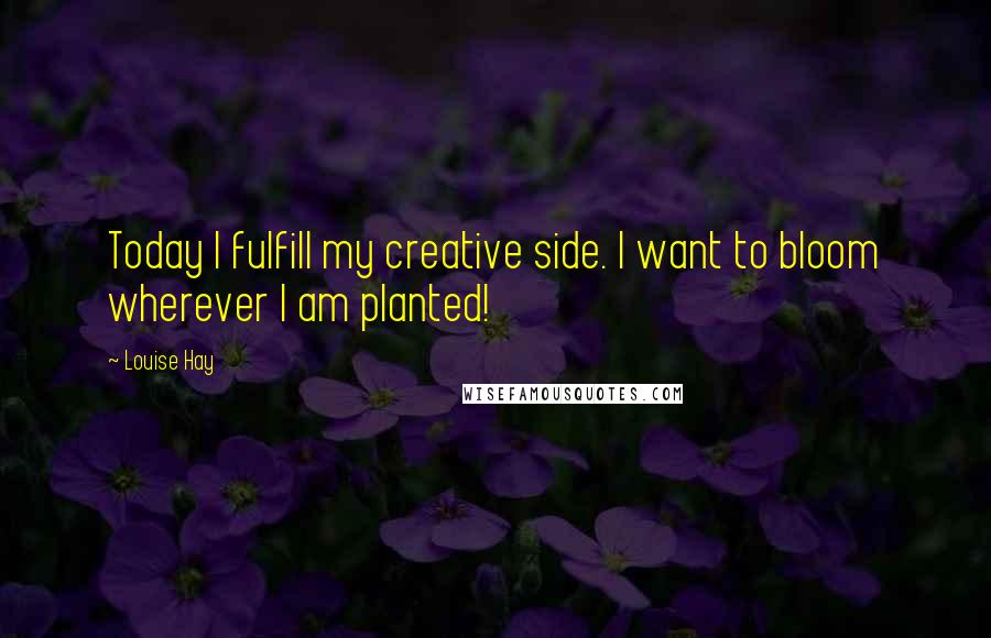 Louise Hay Quotes: Today I fulfill my creative side. I want to bloom wherever I am planted!