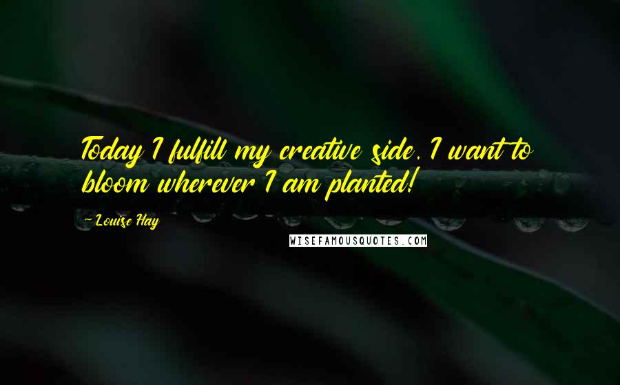 Louise Hay Quotes: Today I fulfill my creative side. I want to bloom wherever I am planted!