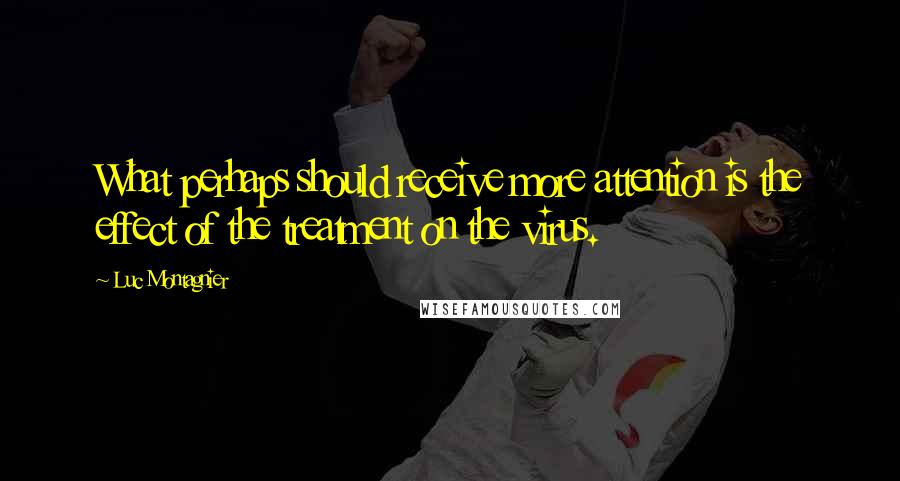 Luc Montagnier Quotes: What perhaps should receive more attention is the effect of the treatment on the virus.