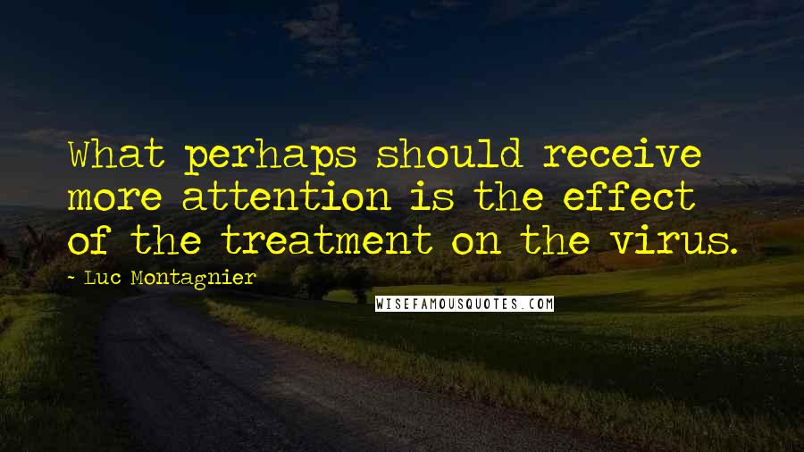 Luc Montagnier Quotes: What perhaps should receive more attention is the effect of the treatment on the virus.