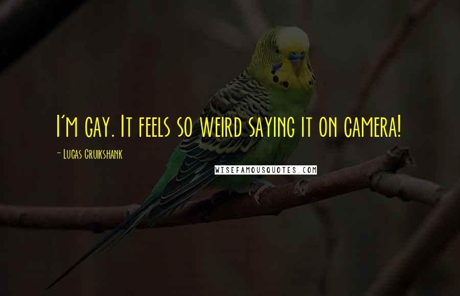 Lucas Cruikshank Quotes: I'm gay. It feels so weird saying it on camera!