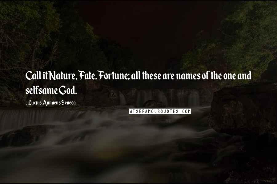 Lucius Annaeus Seneca Quotes: Call it Nature, Fate, Fortune; all these are names of the one and selfsame God.