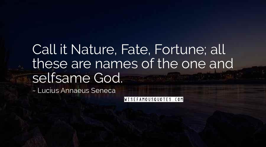 Lucius Annaeus Seneca Quotes: Call it Nature, Fate, Fortune; all these are names of the one and selfsame God.