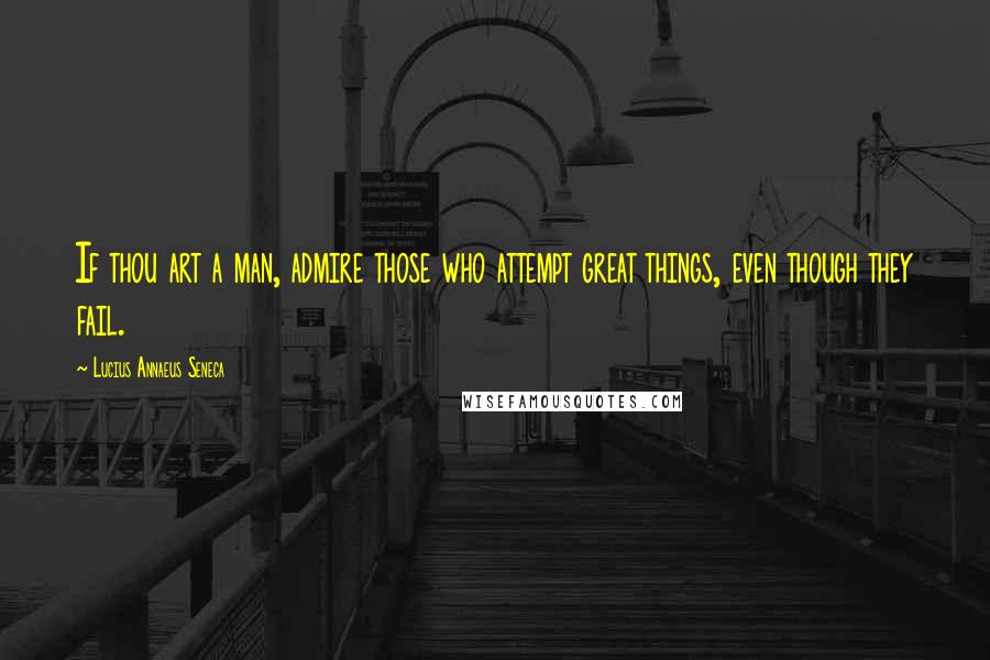 Lucius Annaeus Seneca Quotes: If thou art a man, admire those who attempt great things, even though they fail.