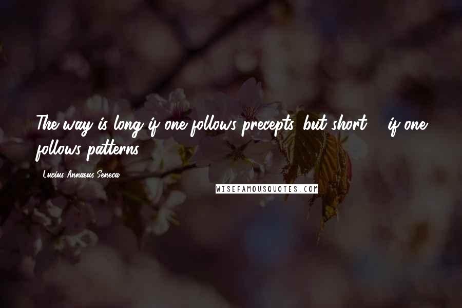 Lucius Annaeus Seneca Quotes: The way is long if one follows precepts, but short ... if one follows patterns.