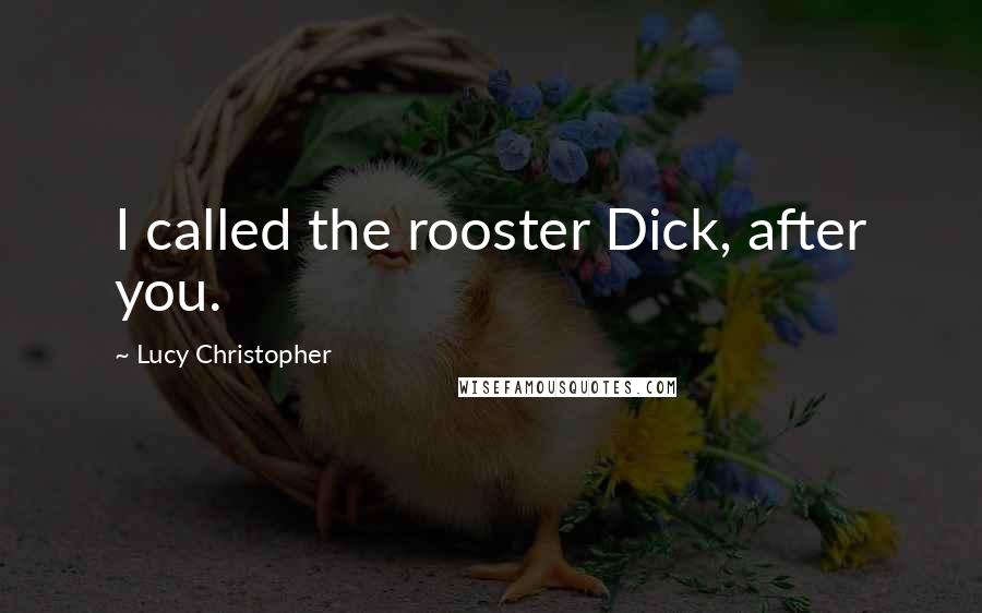 Lucy Christopher Quotes: I called the rooster Dick, after you.