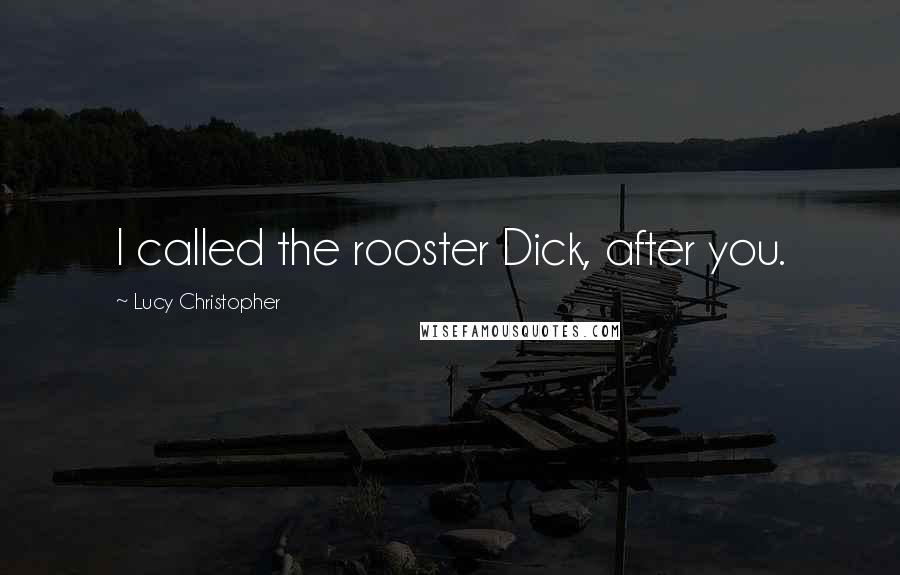 Lucy Christopher Quotes: I called the rooster Dick, after you.