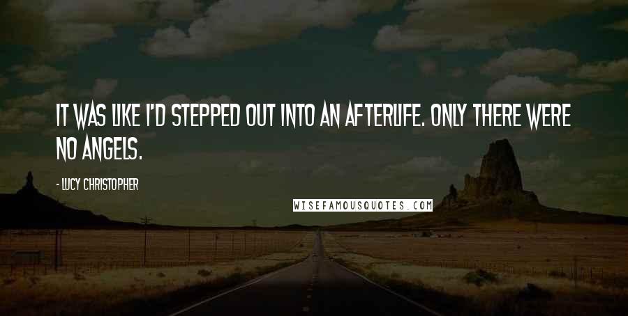 Lucy Christopher Quotes: It was like I'd stepped out into an afterlife. Only there were no angels.