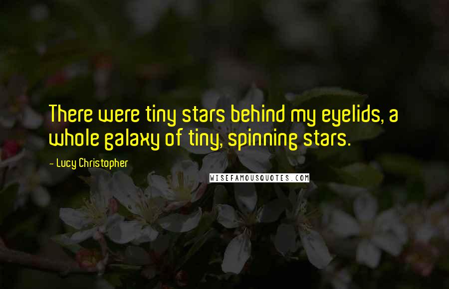 Lucy Christopher Quotes: There were tiny stars behind my eyelids, a whole galaxy of tiny, spinning stars.