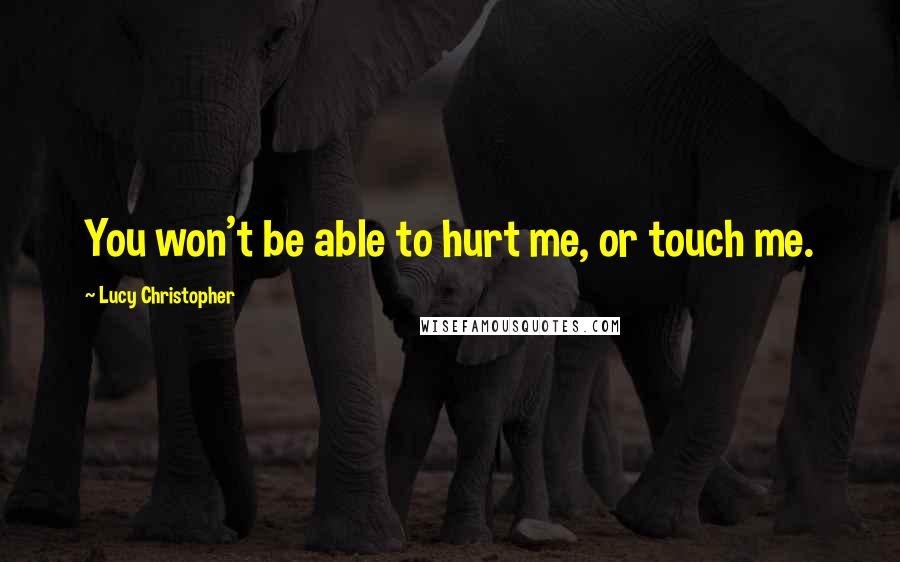 Lucy Christopher Quotes: You won't be able to hurt me, or touch me.