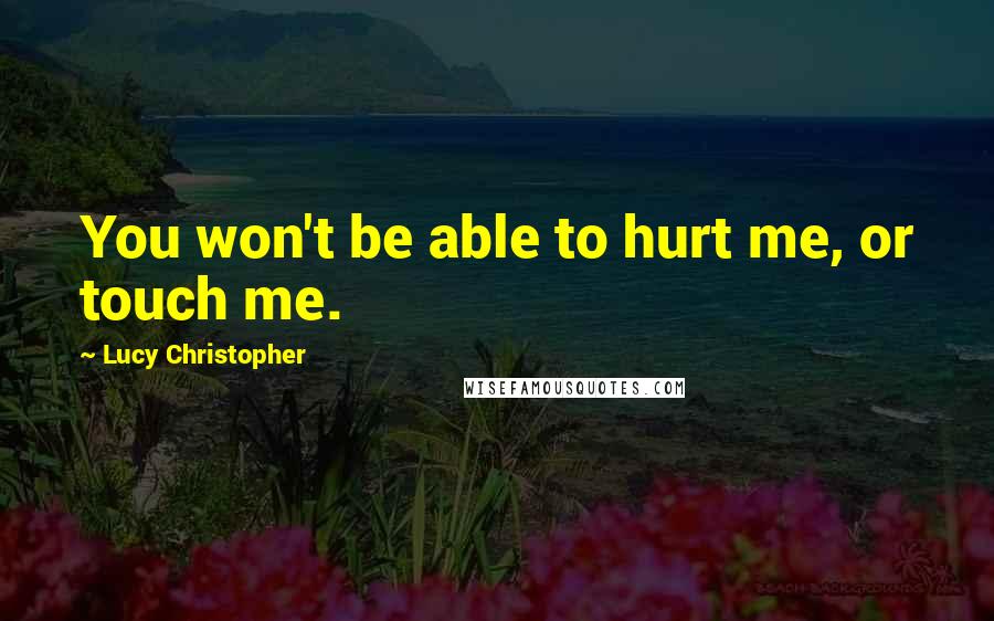 Lucy Christopher Quotes: You won't be able to hurt me, or touch me.