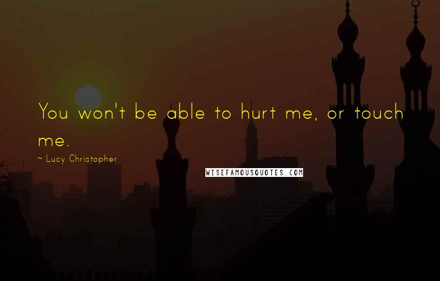 Lucy Christopher Quotes: You won't be able to hurt me, or touch me.